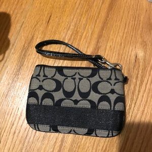 Coach black wristlet